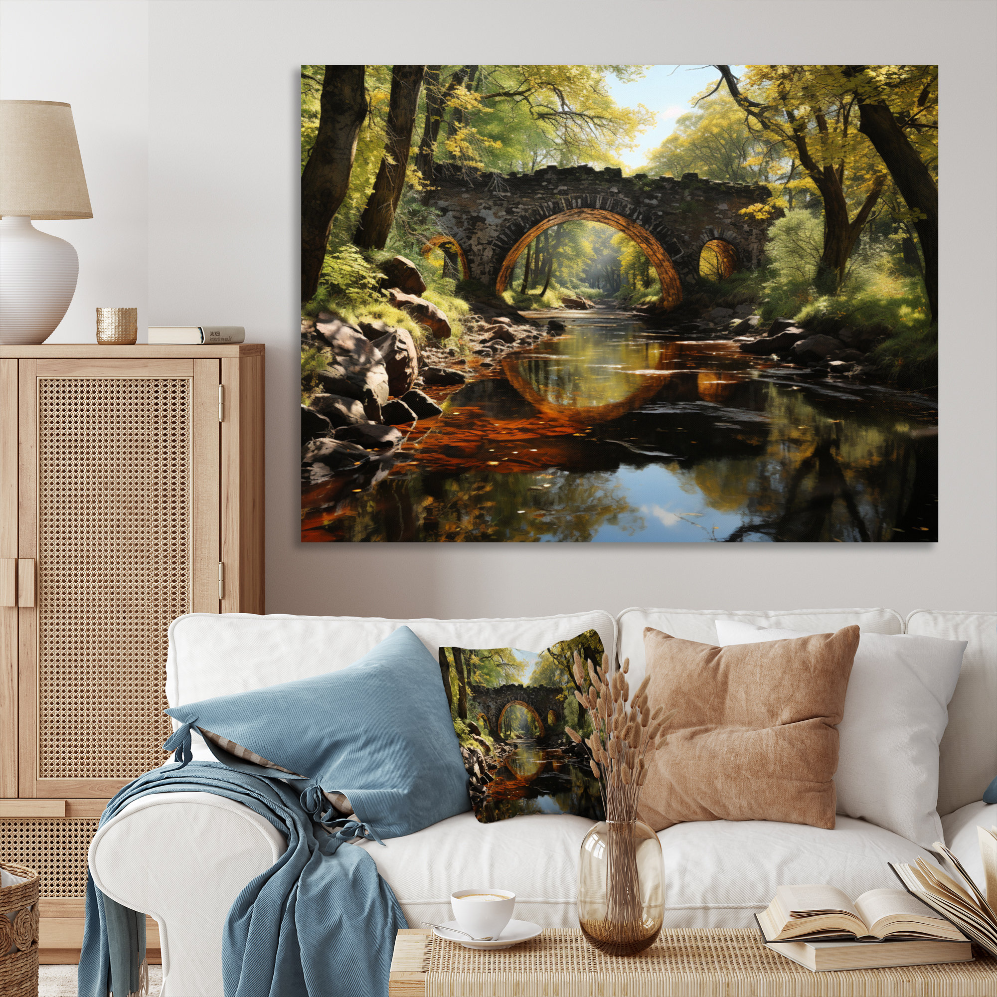 Red Barrel Studio® Beige Bridge Whispers Of History II Framed On Canvas
